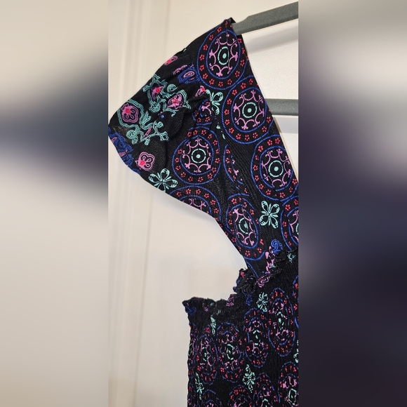 **5 for $20** Pure Energy Colorful Black Tiered Dress 2X fits like 1X - Picture 6 of 7